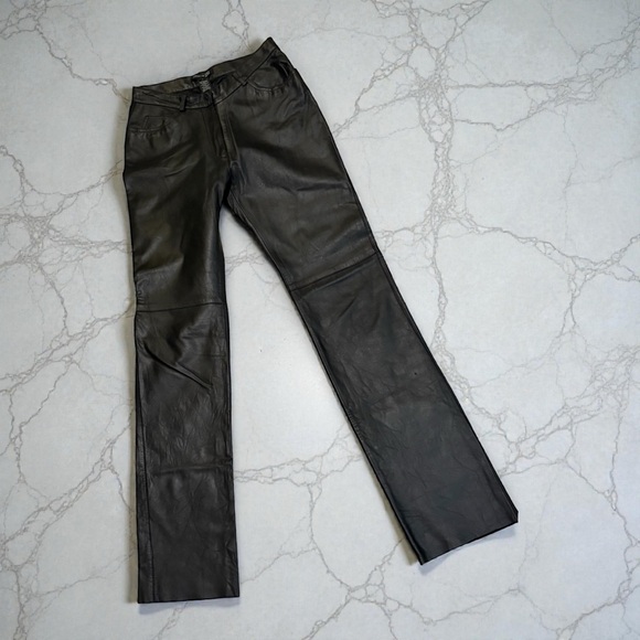 Kenneth Cole New York Black Leather Pants ~size 4 - Picture 5 of 11